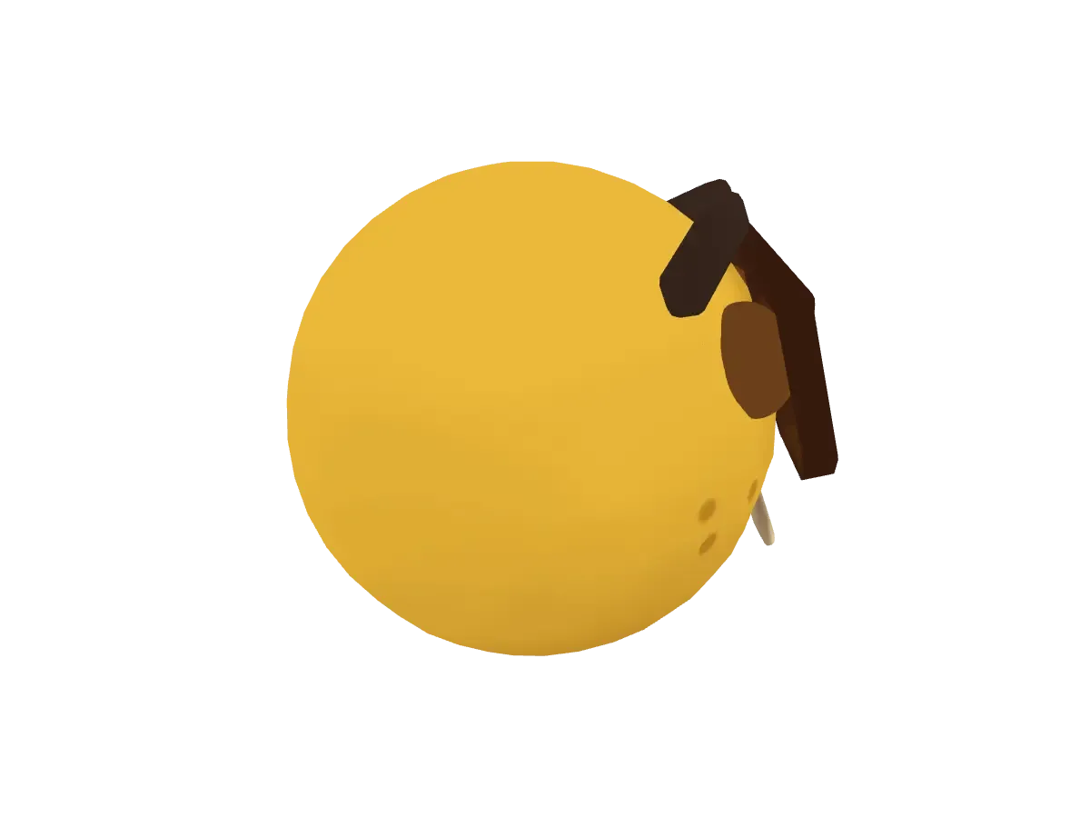 Nerdo, a round yellow character model based on the nerd face emoji